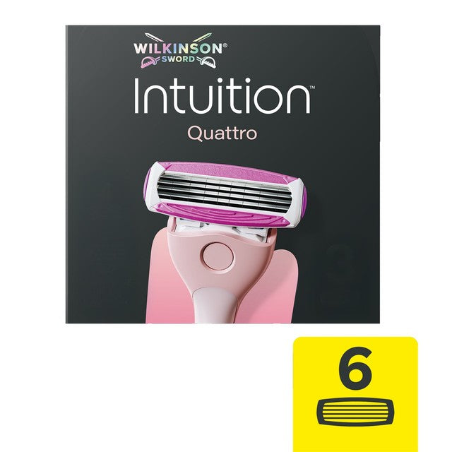 Wilkinson Sword Intuition Quattro women's razor blade refills 6-count (British brand)