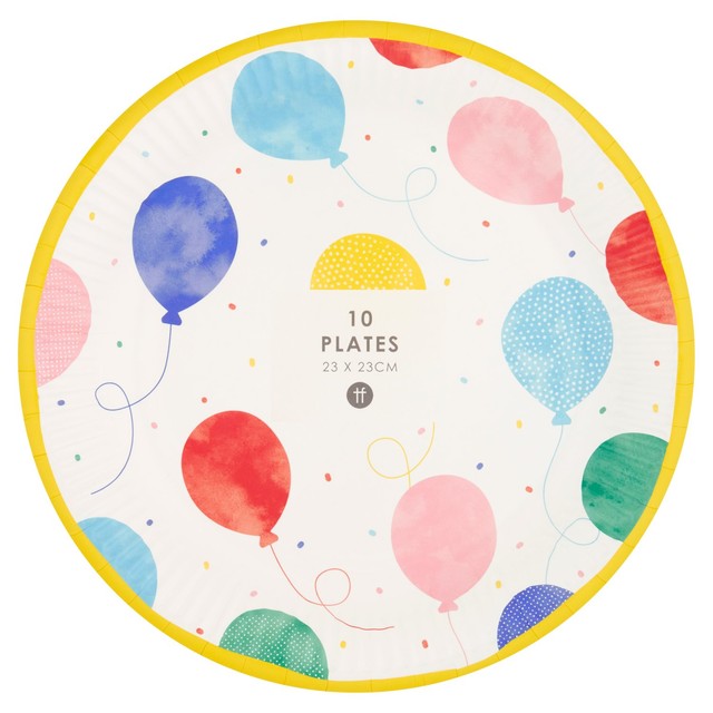 Talking Tables balloon paper party plates 23cm (British brand)