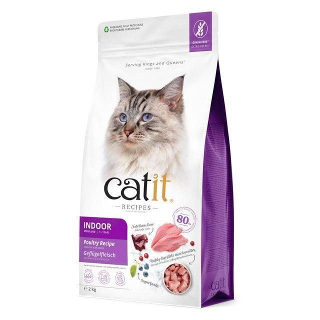 Catit Indoor Poultry dry cat food 2kg - British product