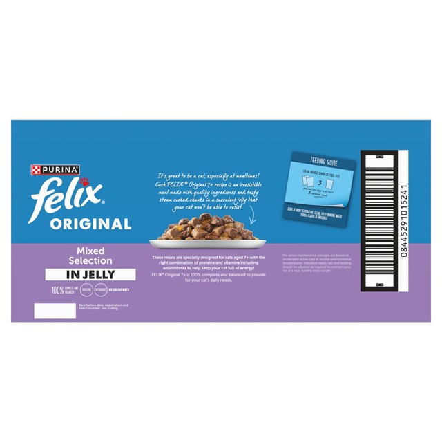 Felix senior cat food mixed selection in jelly 40x85g pouches - British product