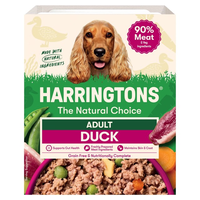 Harringtons grain free duck and potato wet dog food 400g, UK version