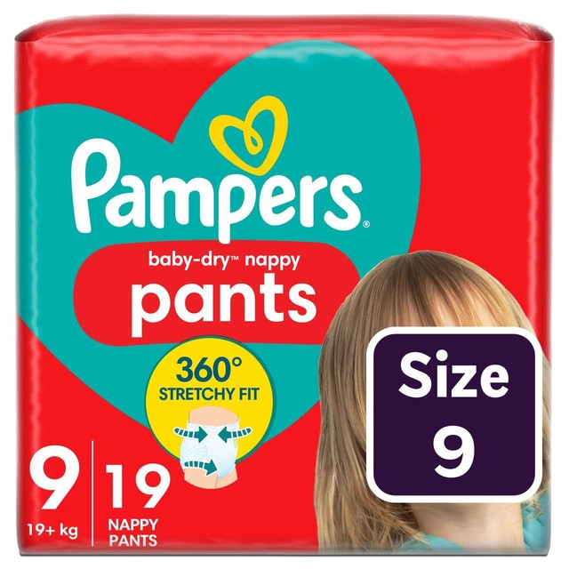Pampers Baby Dry Nappy Pants Size 9, imported from the UK