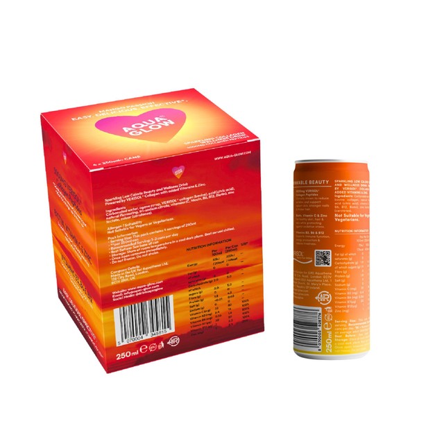 AQUA GLOW mango passion collagen drink 250ml, UK version