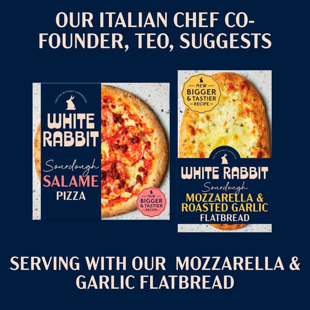White Rabbit gluten free sourdough salame pizza 410g (British brand)