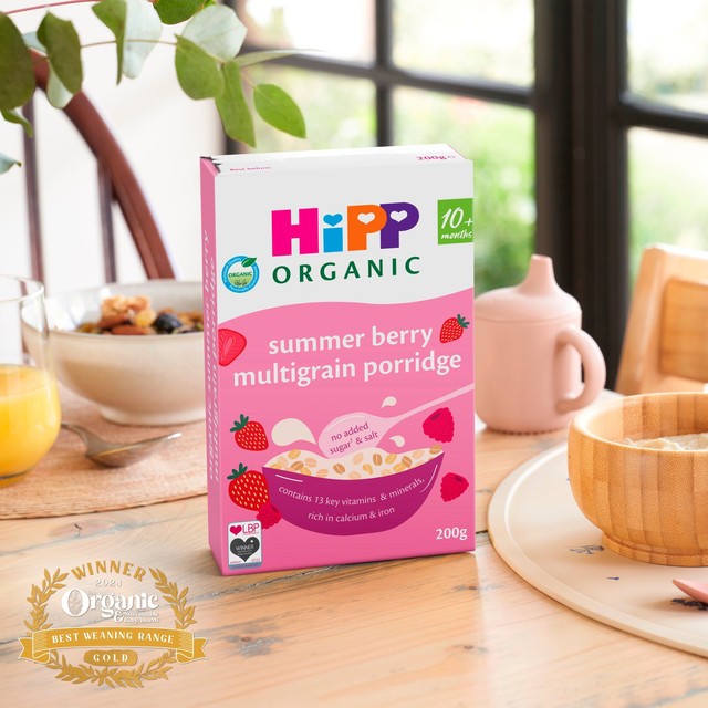 HiPP Organic Summer Berry Multigrain Porridge 200g, UK version