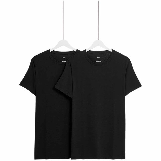 M&S Men's Thermal Vest Black Small, imported from the UK