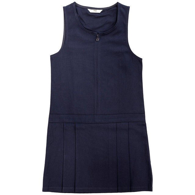 M&S Pleated Pinafore Navy 10-11 years, imported from the UK