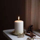 Liljeholmens pressed pillar stearin candle cream 68x100mm (British brand)