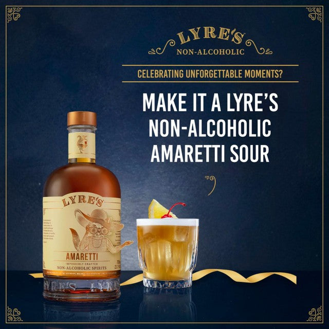 Lyre's Alcohol Free Amaretti non-alcoholic liqueur 70cl, UK version