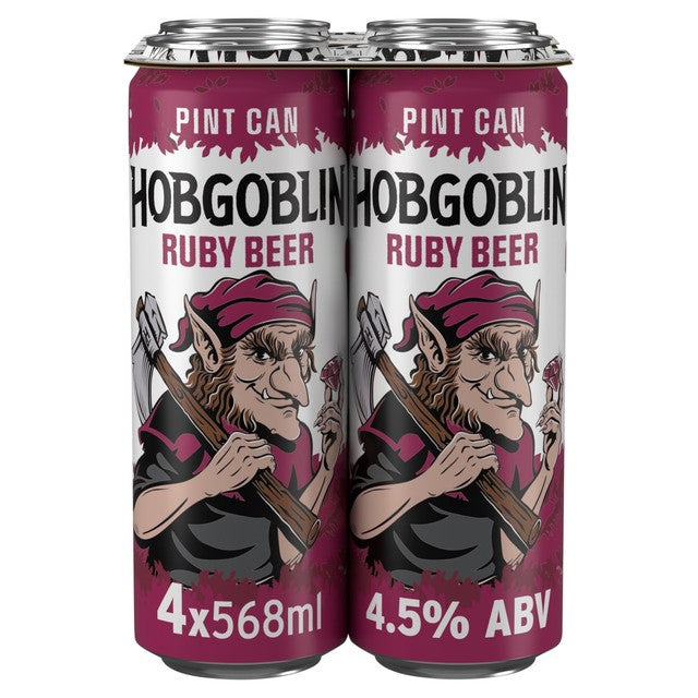 Hobgoblin Ruby Ale beer 4 x 568ml cans, UK version