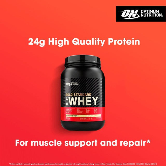 Optimum Nutrition Vanilla Ice Cream Protein Powder 900g, imported from the UK