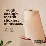 Naked Paper Unbleached Bamboo Kitchen Roll 6-pack, imported from the UK