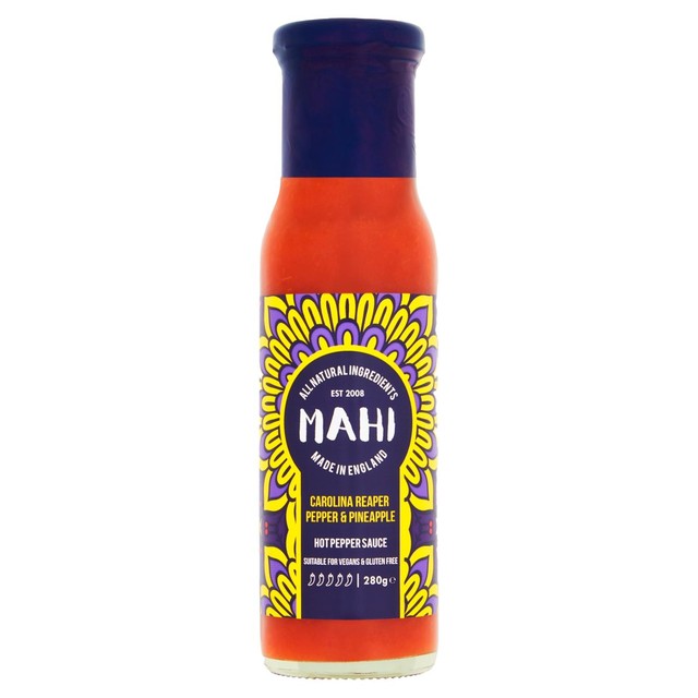 Mahi Carolina Reaper & Pineapple hot sauce 280ml, imported from the UK