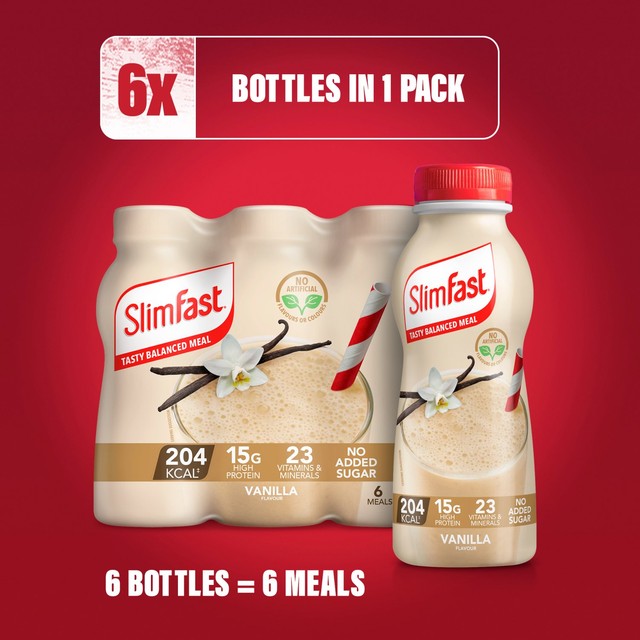 Slim-Fast Vanilla Milkshake Multipack 6 x 325ml (British brand)