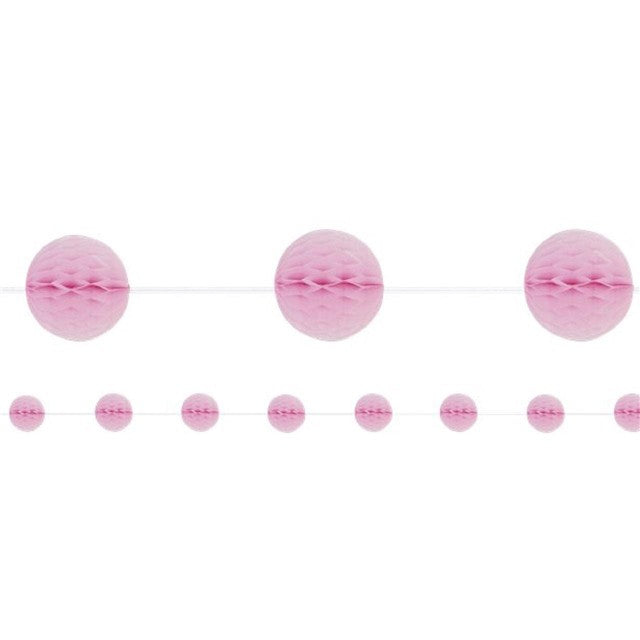 Unique Party pink honeycomb ball garland 7ft, imported from the UK