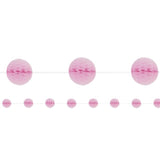 Unique Party pink honeycomb ball garland 7ft, imported from the UK