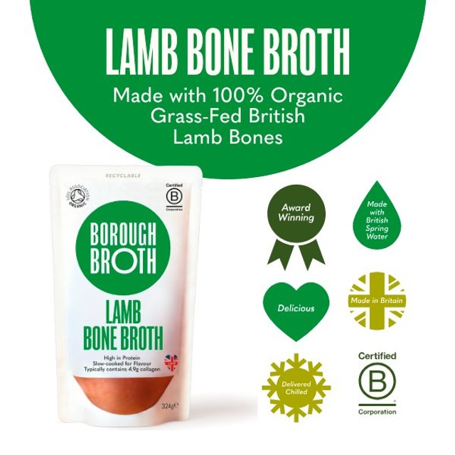 Borough Broth organic lamb bone broth 324g - British product