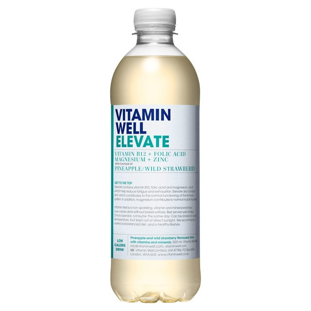 Vitamin Well Flavoured Water Pineapple Wild Strawberry 500ml (British brand)