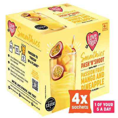 Love Smoothie Love Struck Passion Fruit, Pineapple & Mango Frozen Smoothie Mix 4 x 120g