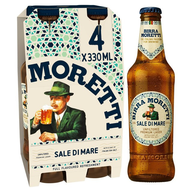 Birra Moretti Sale Di Mare unfiltered lager beer 4 x 330ml - British product
