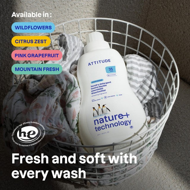 Attitude wildflowers laundry detergent 1.05L - British product