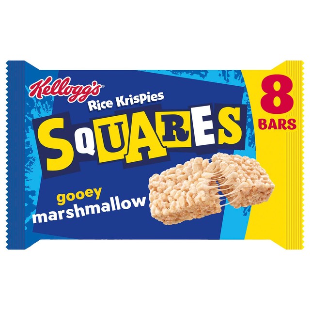 Kellogg's Rice Krispie Squares Marshmallow snack bars 8 x 28g, UK version