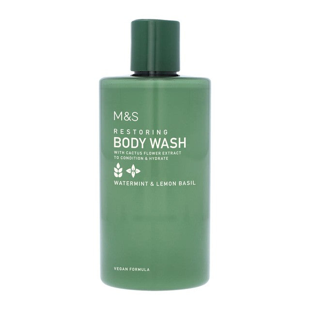M&S Body Wash Watermint Lemon Basil 300ml, imported from the UK