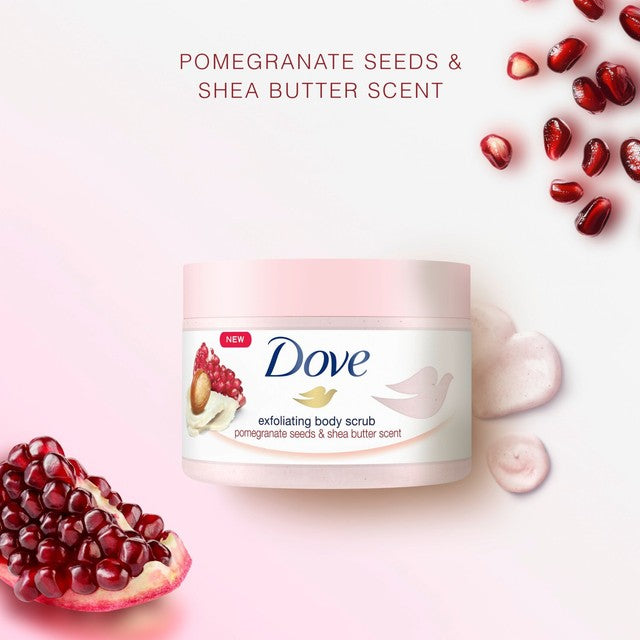 Dove pomegranate and shea butter body scrub 225ml - British product
