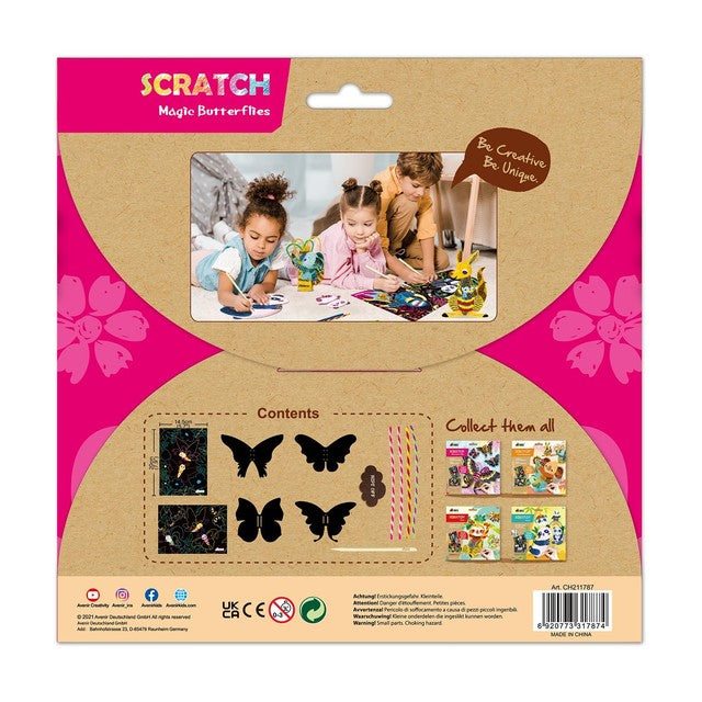 Great Gizmos Scratch Art Butterfly 6 Pack (British brand)
