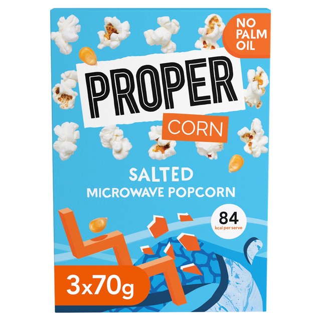 Propercorn salted microwave popcorn 70g, imported from the UK
