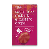 M&S sugar free rhubarb and custard drops 42g, imported from the UK