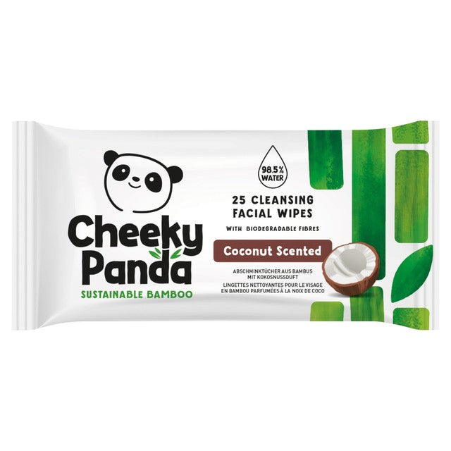 Cheeky Panda bamboo face wipes coconut scented 25 pack (British brand)