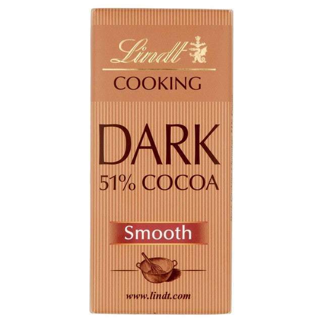 Lindt 51% dark cooking chocolate bar 200g, UK version