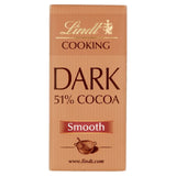 Lindt 51% dark cooking chocolate bar 200g, UK version