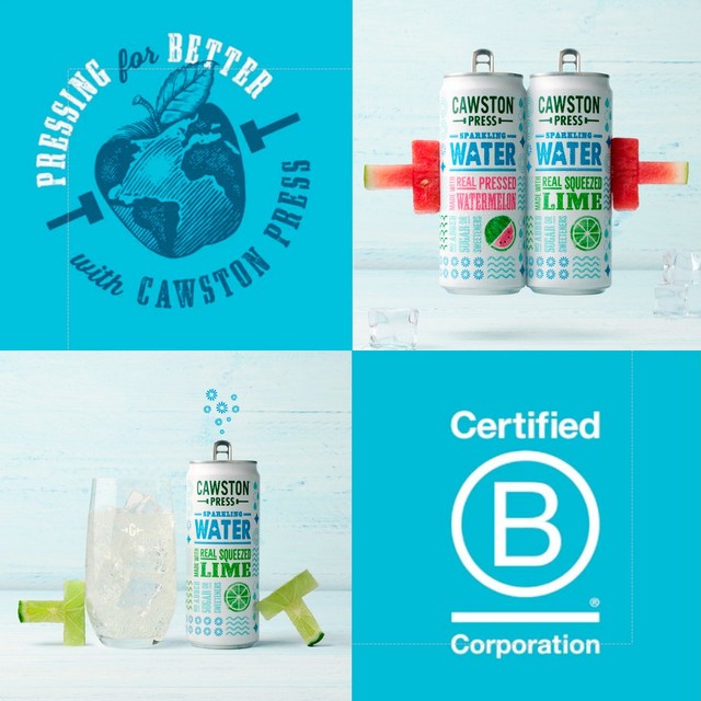 Cawston Press Lime Sparkling Water, imported from the UK
