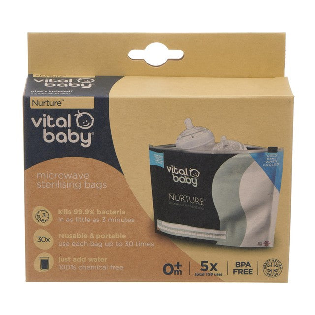 Vital Baby Microwave Sterilising Bags 5 Pack (British brand)