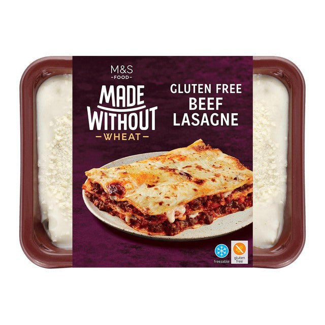 M&S gluten-free beef lasagne ready meal 400g, imported from the UK