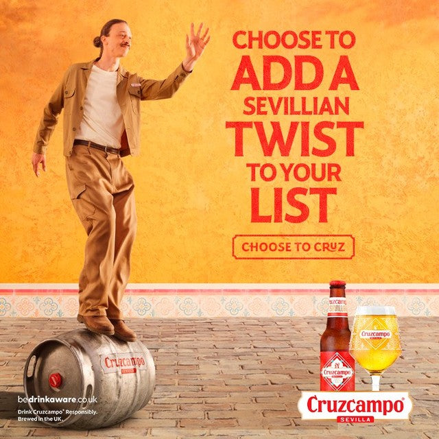 Cruzcampo Spanish lager beer 4 x 440ml cans - British product