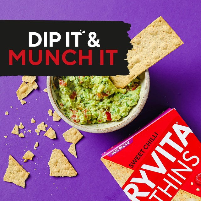 Ryvita Sweet Chilli flatbread crackers 125g, imported from the UK
