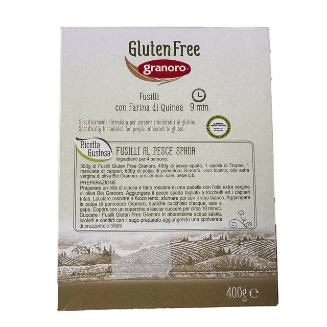 Granoro gluten free pasta fusilli 400g, UK version