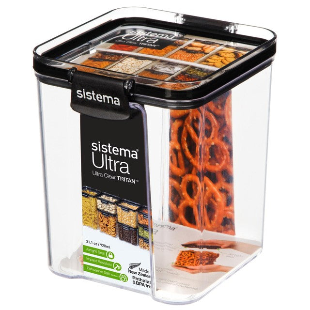 Sistema Tritan Ultra Square food storage container 920ml (British brand)
