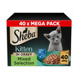 Sheba kitten wet food pouches mixed selection in gravy 40 x 85g (British brand)