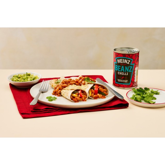 Heinz chilli baked beans 390g, UK version