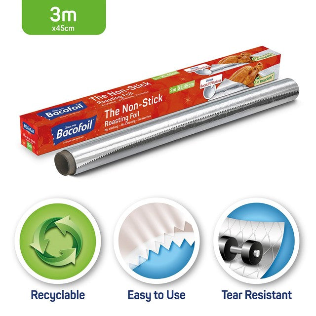 Bacofoil Non-Stick Roasting Foil 3m x 45cm - British product