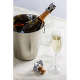 Viners Champagne Bottle Stopper silver stainless steel finish (British brand)