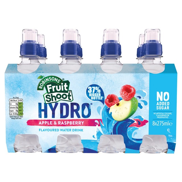 Fruit Shoot Hydro Apple & Raspberry flavoured water for kids 8 x 275ml bottles - British product