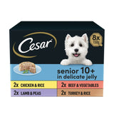 Cesar senior wet dog food trays with four recipes 8x150g - British product