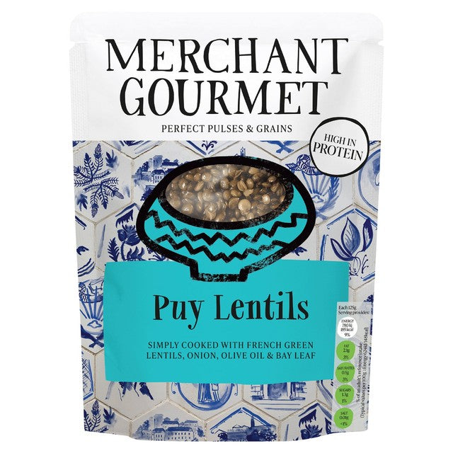 Merchant Gourmet Ready to Eat Puy Lentils 250g, imported from the UK