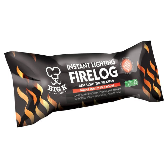 Big K instant lighting firelog - British product