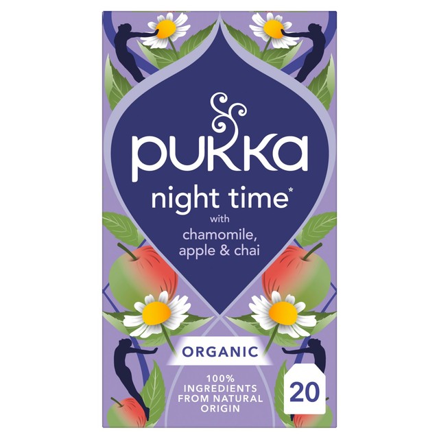 Pukka Herbs organic Night Time Apple Chai herbal tea 20 teabags - British product